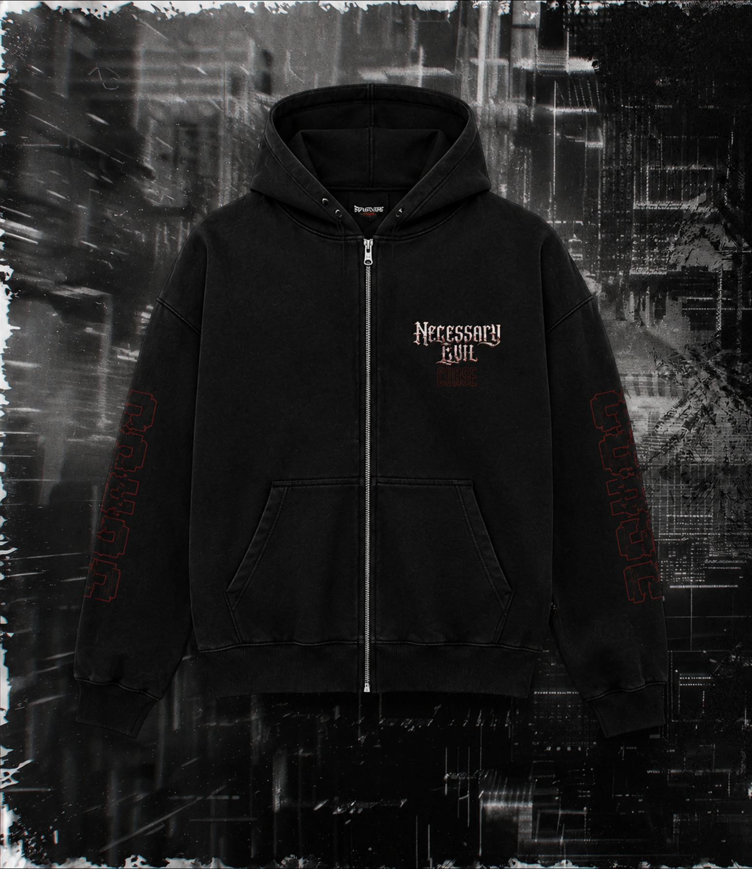 Necessary Evil Hoodie Unisex heavy blend zip